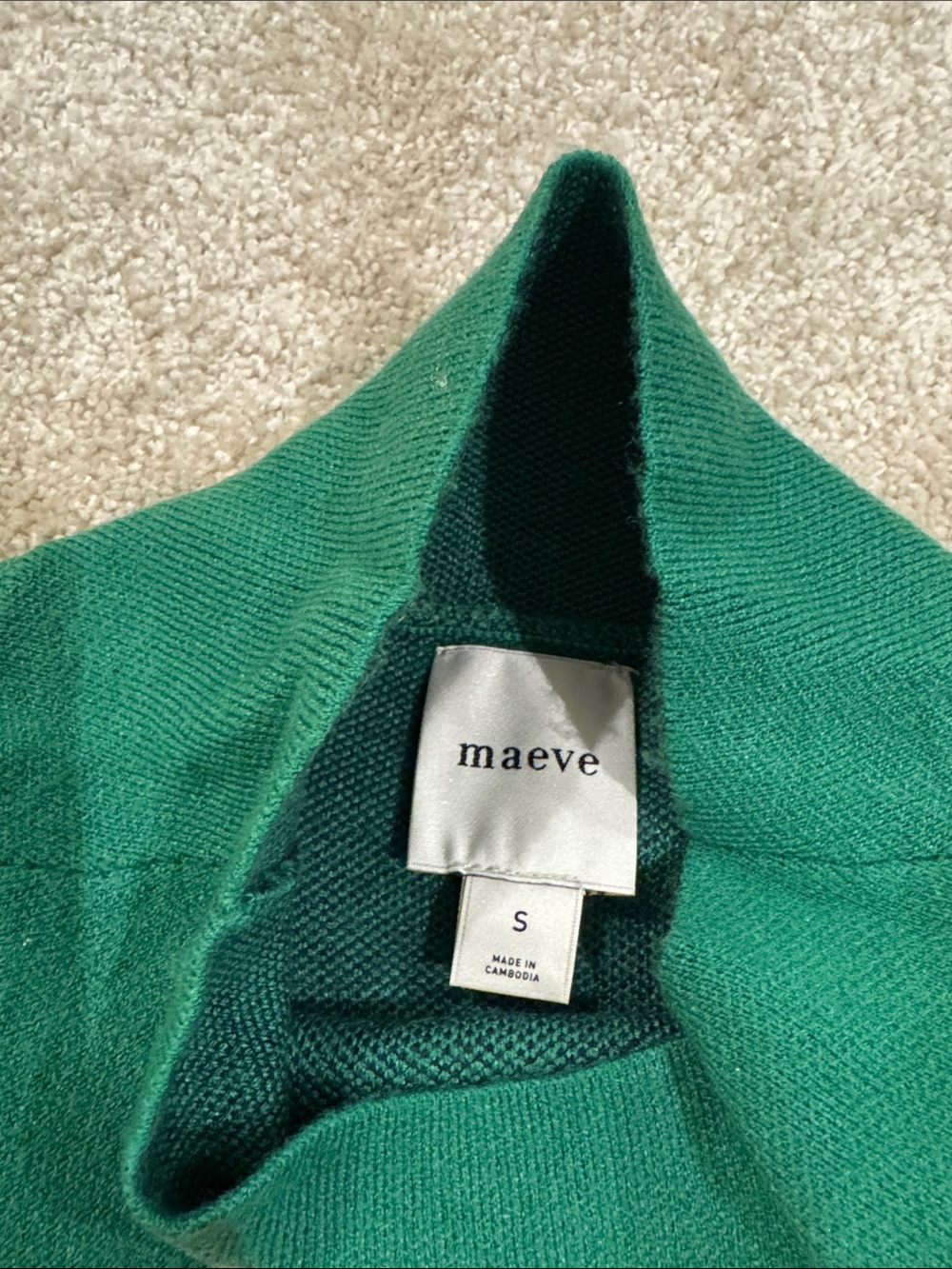 Anthropology- Maeve - Green Floral Mock-Neck Sweater - Picture 2 of 7